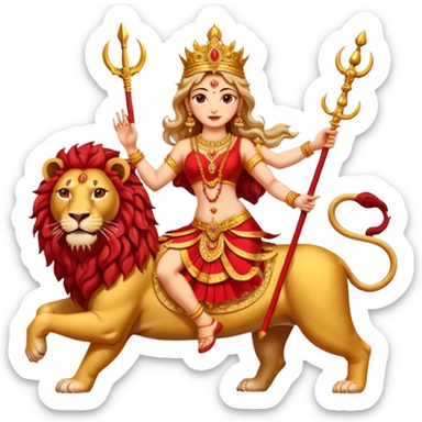 Divine Mother Durga & Lion. sticker