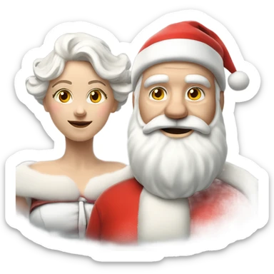 Hyper Realistic pale Santa Claus and Mrs claus sticker