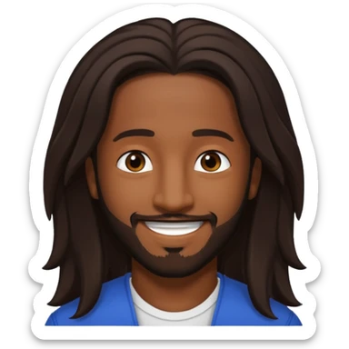 Omarion with dark brown long hair  sticker