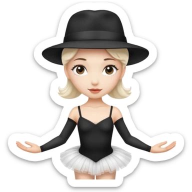 A balerina in with a gangster style sticker