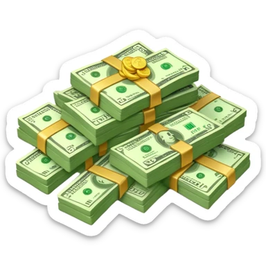bunch of money sticker