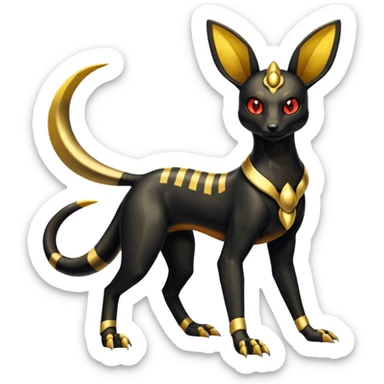 Shiny 4-legged Umbreon-Anubis-Salandit-Beedrill-fusion, full body sticker