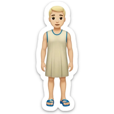 Man in a dress and siren crocs sticker