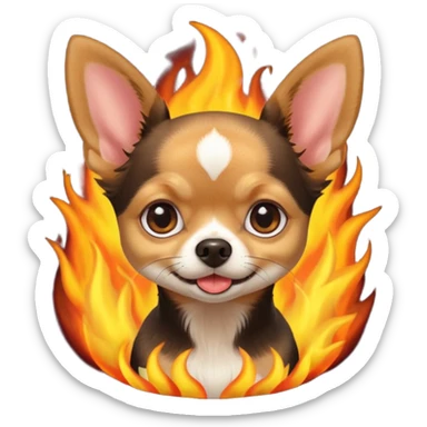 Chihuahua noir marron et feu  daisy sticker