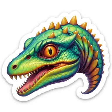 aesthetic brilliant divine lighting, oil paint  -  hieronymus bosch phantasmagoric mutated reptiles sticker