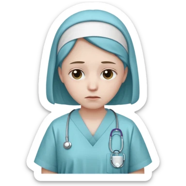 sad person in hospital sticker