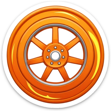 a car wheel from under which sparks fly sticker