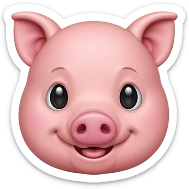 make a emoji of a fat cartoon pig sticker