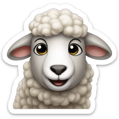 a sheep saying shhh sticker