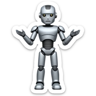 fullbody tesla bot, standing with arms crossed sticker