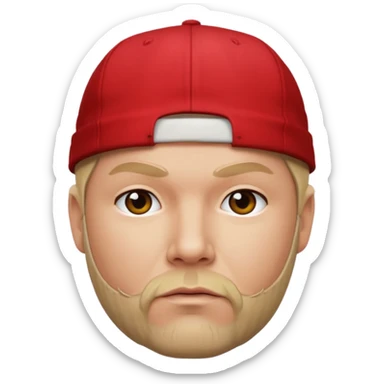 Fred Durst red cap back, blonde hair sticker