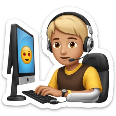 create a realistic emoji showing logistic person monitored something sticker