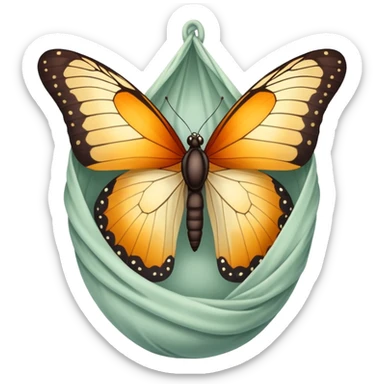 Butterfly in cocoon sticker