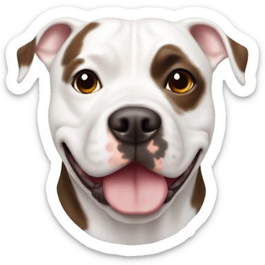 White staffordshire bull terriër with brown spot on right eye sticker