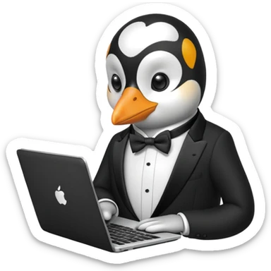 yeah thats nice now convert it into pengeuin with his laptop
 sticker