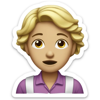 Cleaning lady crying  sticker