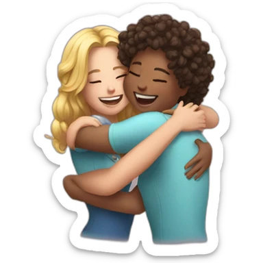 Happy hug girlfriends sticker