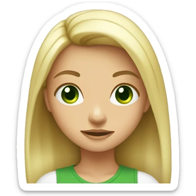 blonde girl with green eyes doing squats  sticker