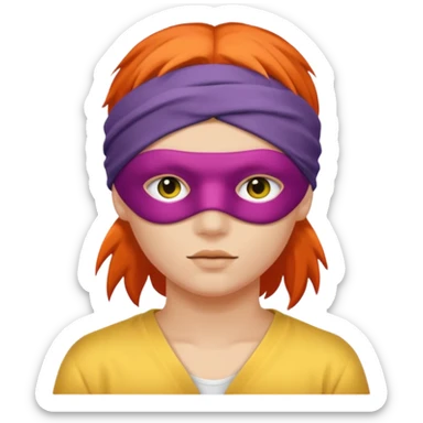 Blindfold person with different colors of hair. No trusting games with people blindfolded behind steering wheel sticker