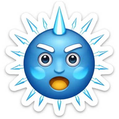 Rayos, centellas y con expresiones de furia azul sticker