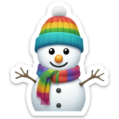 Snowman wearing a coat sticker