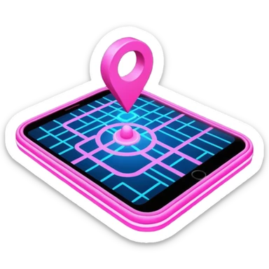 pink gps map lines sticker