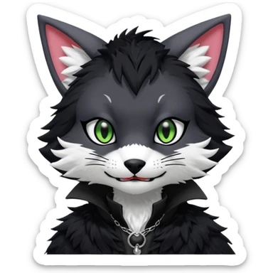 Cool gothic cute Kemonomimi Nekomimi Japanese Anime Kemono Furry Style Vernid-Sergal-Fursuit-furry-fursona sticker