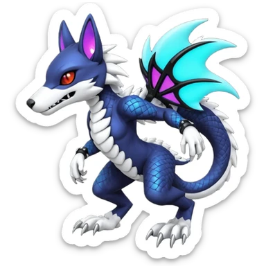 Cool gothic cute badass Scaley cyber-Vernid-Protogen-Primagen-Sergal-Fursuit-furry-fursona sticker