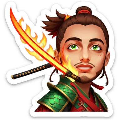 Fire-Wielding Samurai sticker