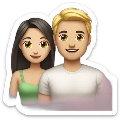 a picture of me and my girlfriend (we are both light skinned chinese) sticker