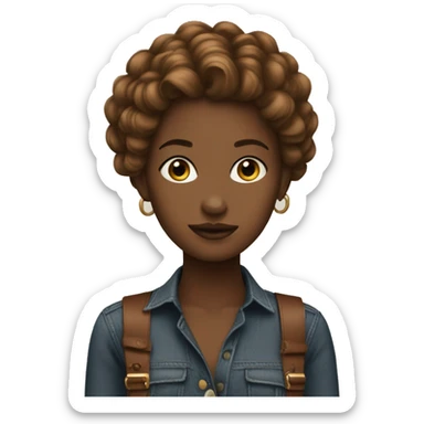 Stylish it Girl with Brown Haie  sticker