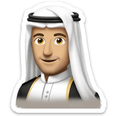 Macron avec une tenu arabe sticker