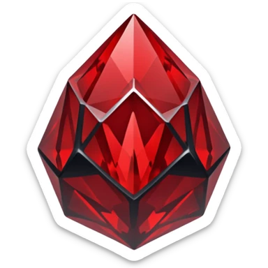 iOS sticker, dark fantasy crystal, monochrome red, minimal sticker