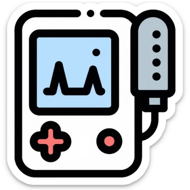 Medical EKG machine with heart rhythm display sticker