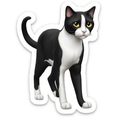 Tuxedo Cat Breed Full Body sticker