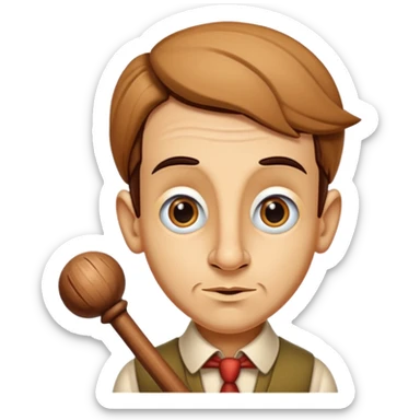 pinocchio liar with a long narrow nose of wood sticker