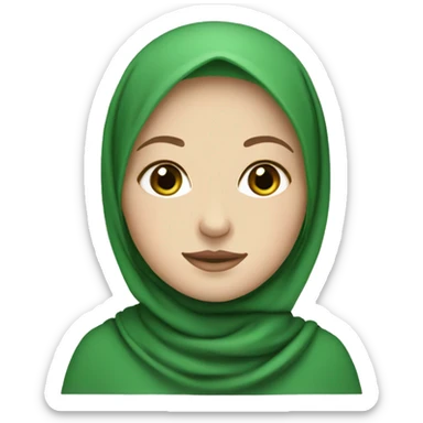 white girl with green hijab sticker