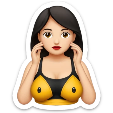 Quiero que crees un emoji tipo 🚷 Pero reemplaza a la persona por una silueta de una mujer obesa sticker