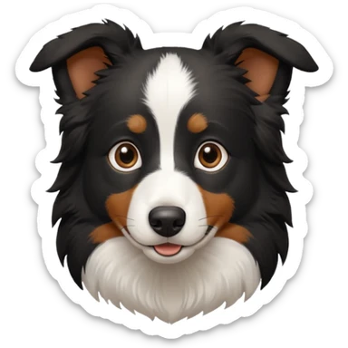 border collie black fur with brown on the eyebrows and neck sticker