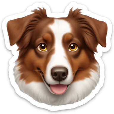 red tri australian shepherd face sticker