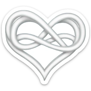 White heart silver infinity ♾️ stars sticker