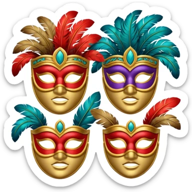 ancient Roman party masks sticker