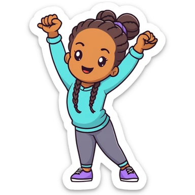 Black girl dancing with joy sticker