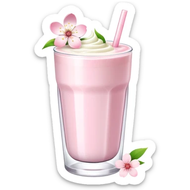 Cute Pastel pink and white Cherry Blossom Sakura Smoothie sticker