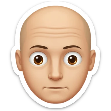 Generate a sarcastic emoji or sticker in a minimal flat-design style.  
The emoji should display a confident “nah, not today” attitude:  
- raised eyebrow  
- slight smirk  
- subtle eye-roll or side glance  
- rounded man face, without hair, ears sticker