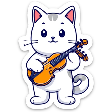 Cat whit violin sticker