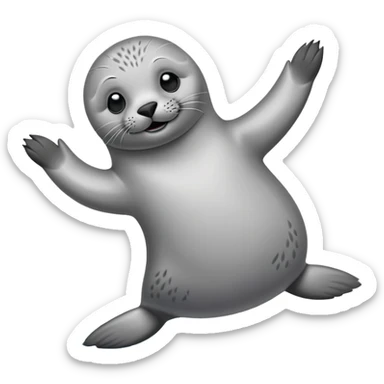 A seal grooves to the beat, dancing joyfully on the ice with flips and twirls! sticker