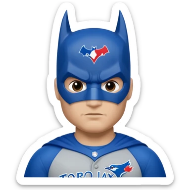 Batman in Toronto Blue Jays uniform sticker