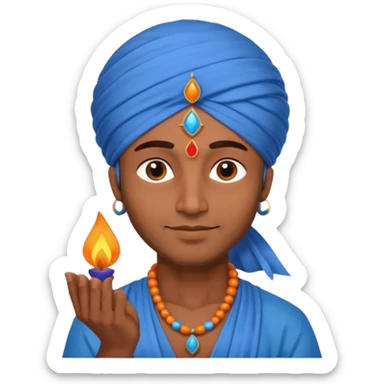diwali man with blue turban and diwali sticker