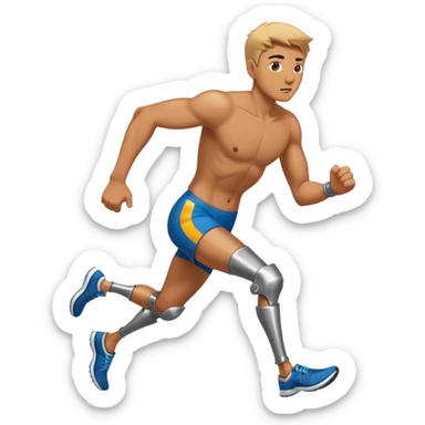 running man with steel knee sticker